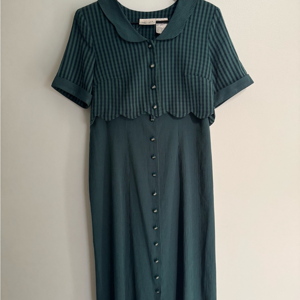 Vintage green and blue checkered dress